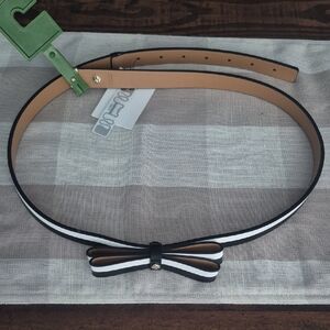 NWT Kate Spade Black And White Belt With Bow